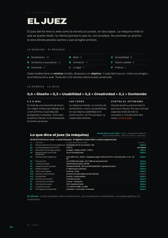 Hoja «El juez»: las 53 medidas de la máquina, la rúbrica de la nota y el informe del juez