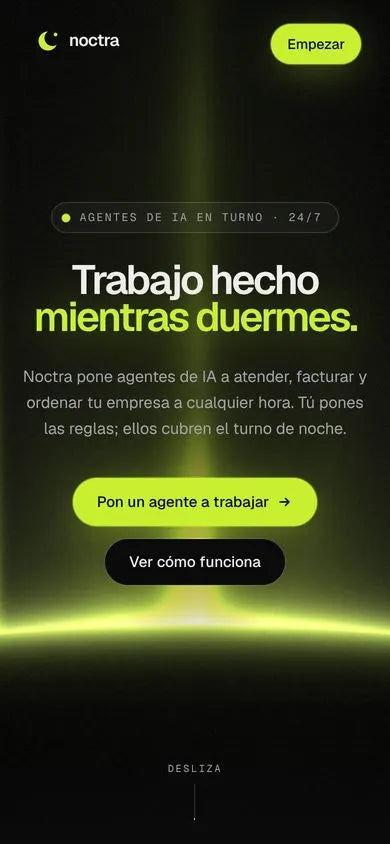 La portada de Noctra en el móvil